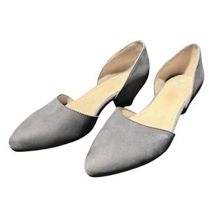 Eileen Fisher Womans d'Orsay Pump Suede Leather Heel Blue Color Size 8‎